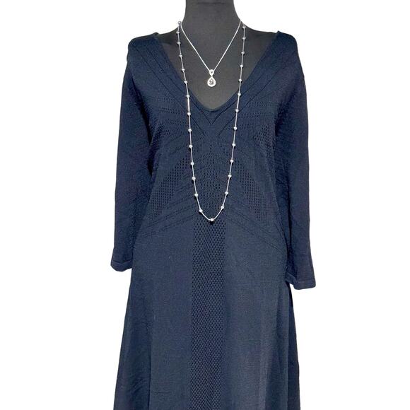 Lane Bryant NWT Black Sweater Dress Size 22/24‎ Textured Pattern - Picture 1 of 13
